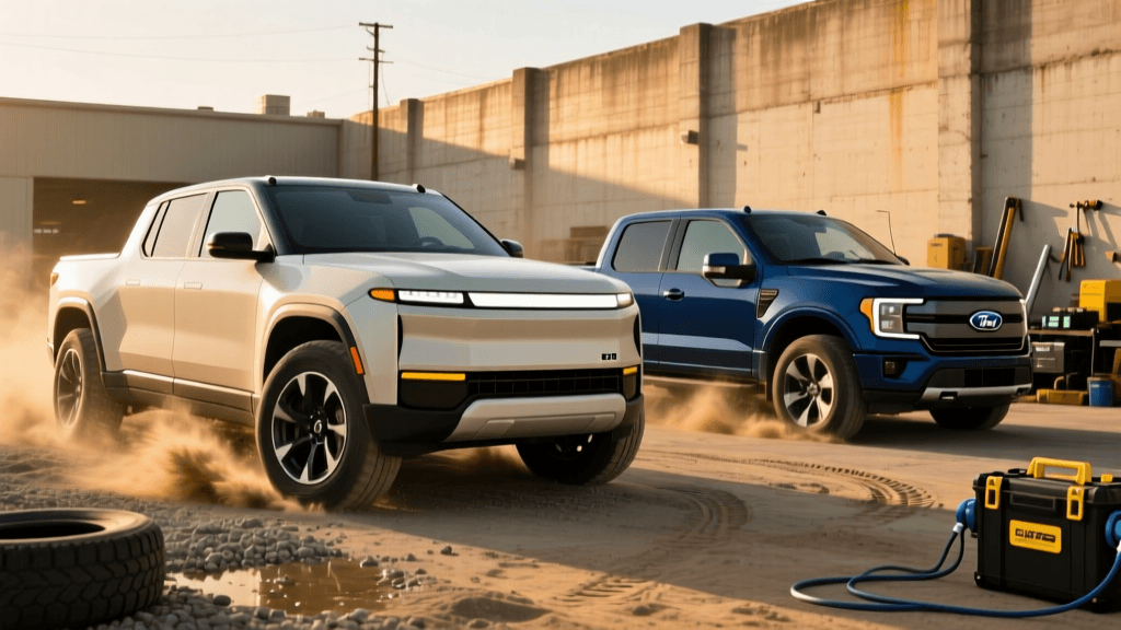 F-150 Lightning vs Rivian R1T: Work Truck Capability